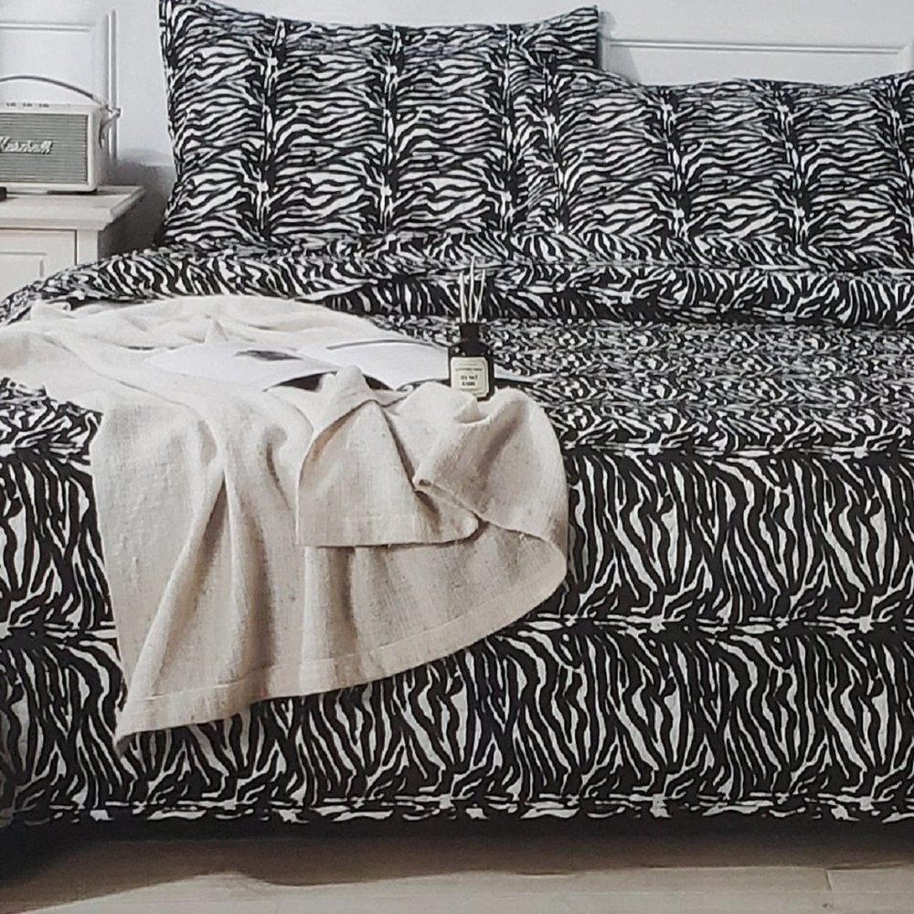 3pc Printed Reversible Quilt Coverlet Set
